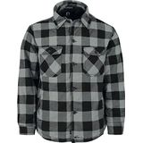 Brandit Lumber geruit shirt gevoerd, zwart + houtskool, 3XL