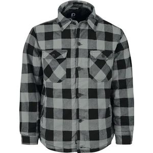 Brandit Lumber geruit shirt gevoerd, zwart + houtskool, 4XL