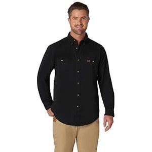 Wrangler Heren Riggs Workwear Logger Twill Werkshirt met Lange Mouwen, Zwart, 3XL grote maten tall