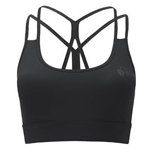 Carlheim Women's active wear Sports Bra X-Back, Black, X-Large