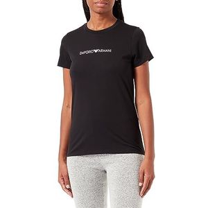 Emporio Armani Dames Vrouwen Vrouwen Ronde Collar Iconic Logo Band T-Shirt, zwart, M