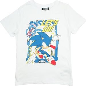 Disney Sonic T-shirt voor jongens, Wit, 8 Jaren