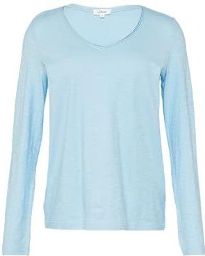 T-shirt - Uni - Katoen - V-hals - Dames