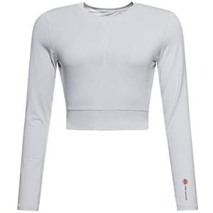 Superdry Dames Flex Wrap Top met lange mouwen T-shirt, Soft Grey, XL
