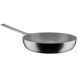 Alessi Convivio DC114/28 Koekenpan met diep design, multiply, geschikt voor inductie, 8/10 roestvrij staal met PVD en magnetische stalen bodem, keramische antiaanbakbinnenkant, mat