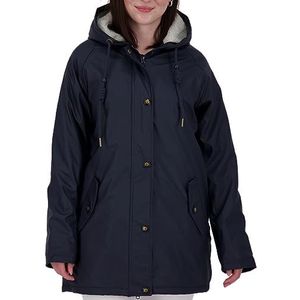 Friesennerz Regenjas voor dames, met capuchon, gevoerd, waterdicht, weerbestendig, windbreaker, overgangsjas #ankerglutnevel, Donkerblauw, 54 grote maten