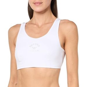 Emporio Armani Stretch Katoen Studs Logoband Bralette Wit, Wit, S