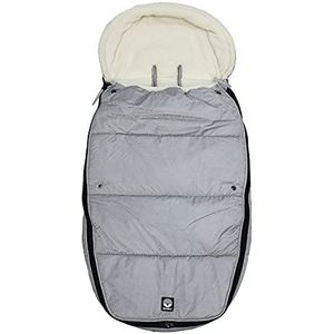 Dooky Voetenzak, voor kinderwagen, autostoel of buggy (universeel, water- en windbestendig, dubbele ritssluiting, 3- en 5-punts gordels, maat: 6-36 maanden (98x50x8cm)), Silver Sky