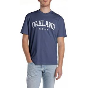 Replay Heren relaxed fit T-shirt van katoen, 282 Medium Blauw, L