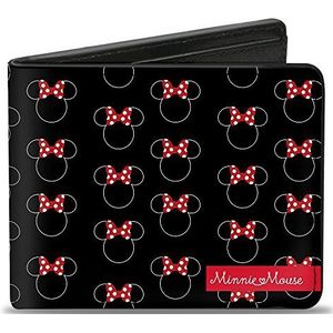 Buckle-Down Heren Icon Monogram/Minnie Mouse Banner Tweevouwen Portemonnee, Meerkleurig, Standaard Maat, multicolor