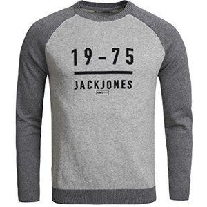 JACK & JONES Herentrui HALE KNIT CREWNECK, grijs (light grey melange), XL