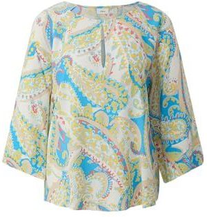 Blouse - Gevoerde Zoom - Viscose - Aztec Print - Driekwart Mouw