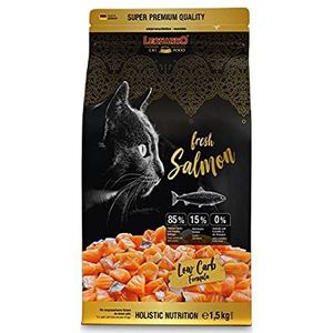 Leonardo Fresh Salmon Kattenvoer, droogvoer voor katten met 85% vers vlees, volledig voer voor volwassen katten van alle rassen vanaf 1 jaar, 1,5 kg