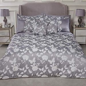 Emma Barclay Butterfly Meadow Dekbed King Bed Zilver, 100% Polyester