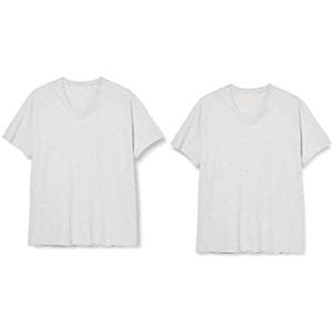 MUSTANG Heren T-shirt (verpakking van 2), Light Grey Melange 4141, S