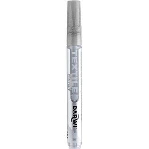 DARWI Textielmarker, punt 2 mm, 6 ml, zilverkleurig