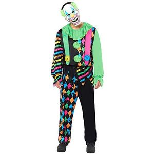 amscan 9917867 Heren Halloween Funhouse Horror Clown Fancy Dress Kostuum, Multi, X-Large