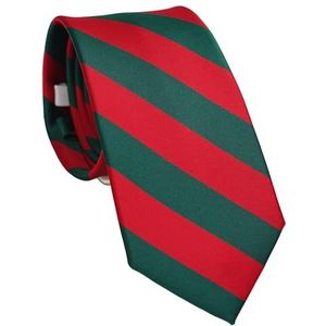 ZENXUS Striped Ties for Men, Crimson Red and Hunter Green Christmas Stripe Necktie