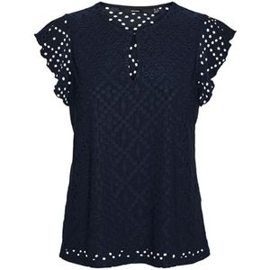 VERO MODA Dames Vmtassa Ss O-Neck JRS Ga Top, navy blazer, L