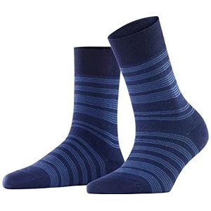 FALKE Dames Sokken Sensitive Sunset Stripe W SO Lyocell Met comfort tailleband 1 Paar, Blauw (Space Blue 6116), 39-42