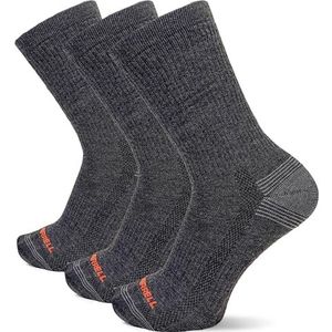 Merrell Unisex-Adult Recycled Everyday Half Cushion Crew Sokken - 3 paar - Ademend Wandelen, Zwart, Large-X-Large