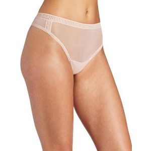 OnGossamer Dames Mesh Hi Cut Panty String, Champagne, M/L
