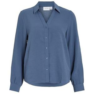 Vijosa L/S V-hals shirt - Noos, vintage indigo, 38