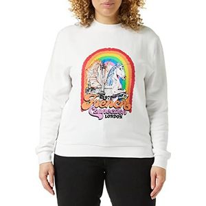 French Connection Dames lange mouw Pegasus grafische sweatpullover trui, wit, L, Kleur: wit, L