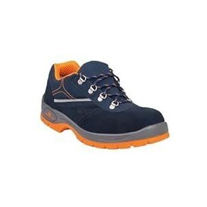 Deltaplus RIMI3SPBL47 lage schoenen van suède splitleer - S1P Src, marineblauw-oranje, maat 47