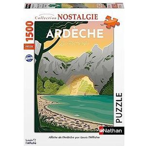 Nathan - Puzzel 1500 stukjes - Poster van de Ardèche/Louis de Affiche - Volwassenen en kinderen vanaf 14 jaar - Hoogwaardige puzzel - Nostalgie-collectie - 87828