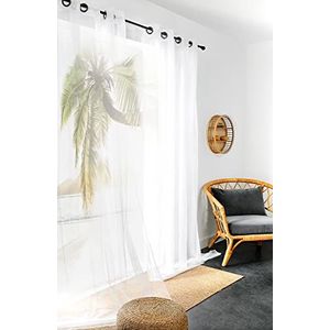 LINDER Gordijn STOP MOUSTIQUE verwijdert muggen – geweven en geverfd in Frankrijk – met oogjes – kleur wit – afmetingen 145 x 260 cm – 100% polyester