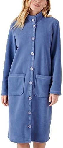 Damart - Ochtendjas - Blauw - Thermolactyl-Fleece - Lange Mouwen