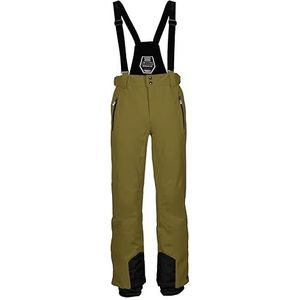 killtec Heren skibroek/functionele broek met afneembare bandjes, randbescherming en sneeuwvanger Enosh, licht olijf, M, 30920-000
