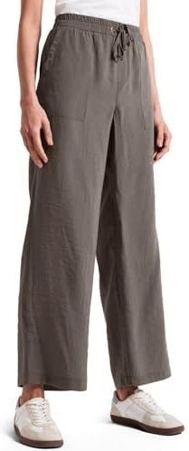 Street One Structuurbroek voor dames met brede, bruin, 34