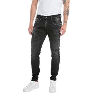 Replay Heren Slim fit Jeans Bronny Maestro Collectie, 099 Black Delavè, 31W / 32L