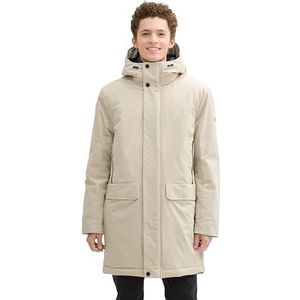 TOM TAILOR Denim Technische winterjas met capuchon voor heren, 11032 - Cashew Beige, XL