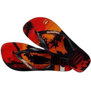 Havaianas Heren Hype Flip-Flop, Zwart Zwart Begonia Oranje, 35/36 EU