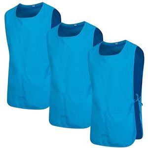 MISEMIYA - Verpakking van 3 stuks - reinigingsschort, laboratoriumuniform, kliniek, medische reiniging 3-3301, Hemelsblauw 68, L
