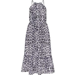 Gaya Midi-jurk voor dames, Zwart Wit Leo, XL
