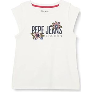 Pepe Jeans halua meisjes t-shirt, 800 wit, 18 Jaren