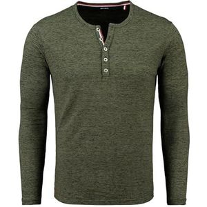 KEY LARGO Heren Nils Button T-shirt, Fles Groen (1503), S
