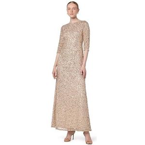 Adrianna Papell Dames Beaded Gown Jurk, champagne/zilver, 48