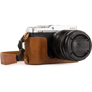 MegaGear ""Ever Ready"" echt lederen camera half tas met draagriem en batterijtoegang voor Fujifilm X-E3 bruin