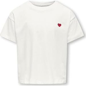 KIDS ONLY - KOGMAIKEN LIFE CROPHEART SS TOP - Cloud Dancer - Materiaal: Katoen