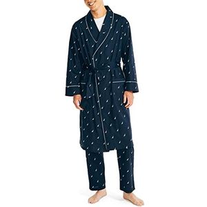 Nautica Lichtgewicht katoenen badjas met lange mouwen voor heren, Pauw, S-M