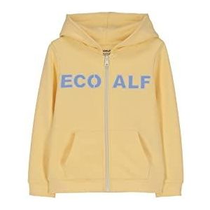 ECOALF, Islalf Sweatshirt voor meisjes, katoen, gerecyclede stof, katoenen sweatshirt met ritssluiting, basic sweatshirt, Geel ei, 6 Jaren