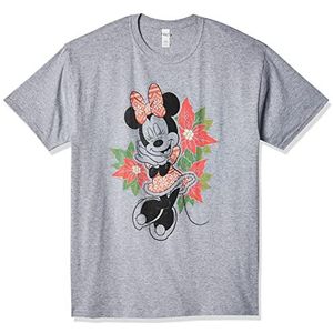 Disney Heren Christmas Fairisle Minnie T-shirt, Athletic Heather, S