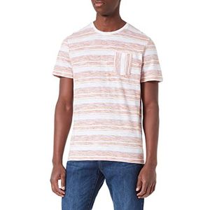 TOM TAILOR Uomini T-shirt met strepen 1031629, 29811 - Orange Aop Stripe, XXS
