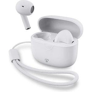 Nedis Volledig draadloze hoofdtelefoon - Bluetooth - max. batterijduur: 16 uur - Touch control - oplaadbehuizing - draadloze oplaadbehuizing - Ingebouwde micro - stemcontrole - wit