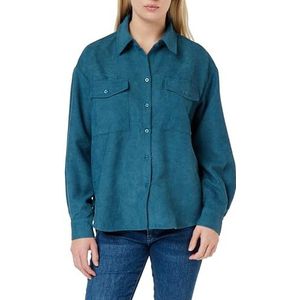 Efu Oversized Shirt met lange mouwen, Kristal Blauwgroen, 34